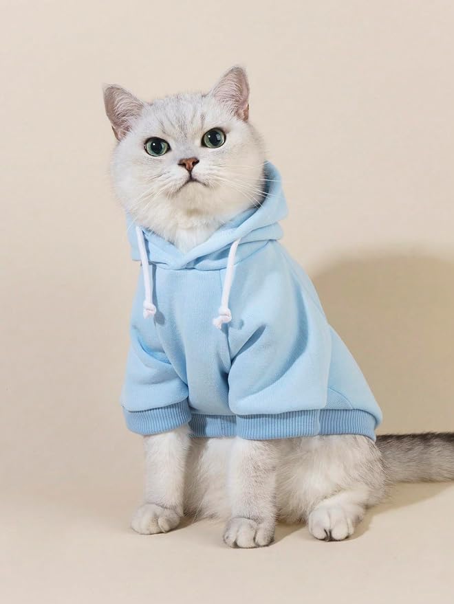 QWINEE Basic Dog Hoodie Sweatshirt Puppy Sweater Warm Cat Costumes Pet Clothes - Image 3