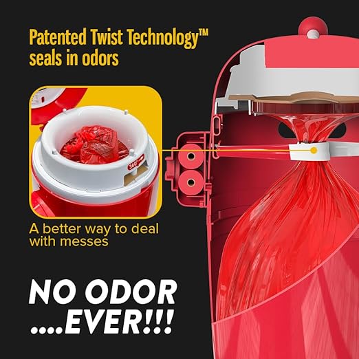 Red Rocket Pets Dog Poop Trash Can Doggy Twist'R, Odor Free Dog Waste Disposal - Image 3