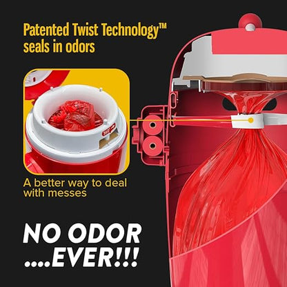 Red Rocket Pets Dog Poop Trash Can Doggy Twist'R, Odor Free Dog Waste Disposal - Image 3