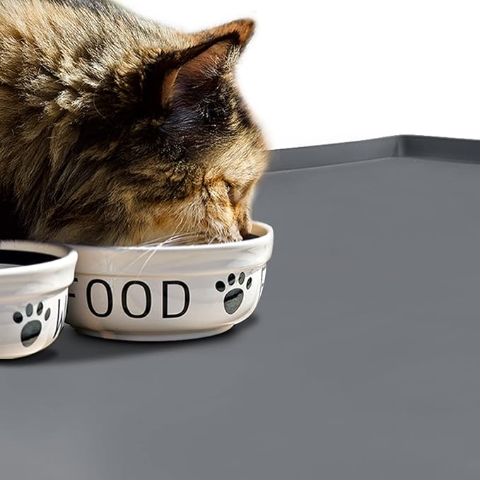 Dog Food Mat, Silicone Waterproof Food Tray, Non Slip Pet Bowl Mats Placemat - Image 6
