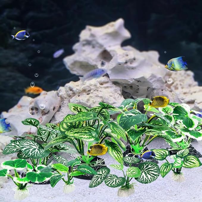 8PCS Betta Fish Tank Decorations Aquarium Decorations Artificial Plastic Plants - Image 5