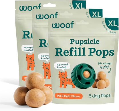 WOOF Pupsicle Refill Pops, Delicious Long Lasting Dog Treats, Pre-Made Pupsicle by Woof