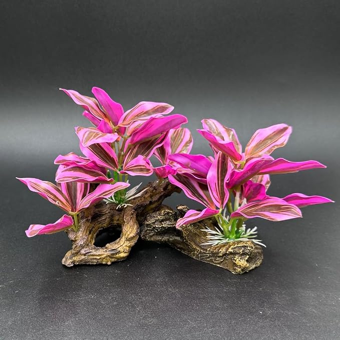 Smoothedo-Pets Fish Tank Decorations Aquarium Decor Ornaments Betta Pink Leaf - Image 7