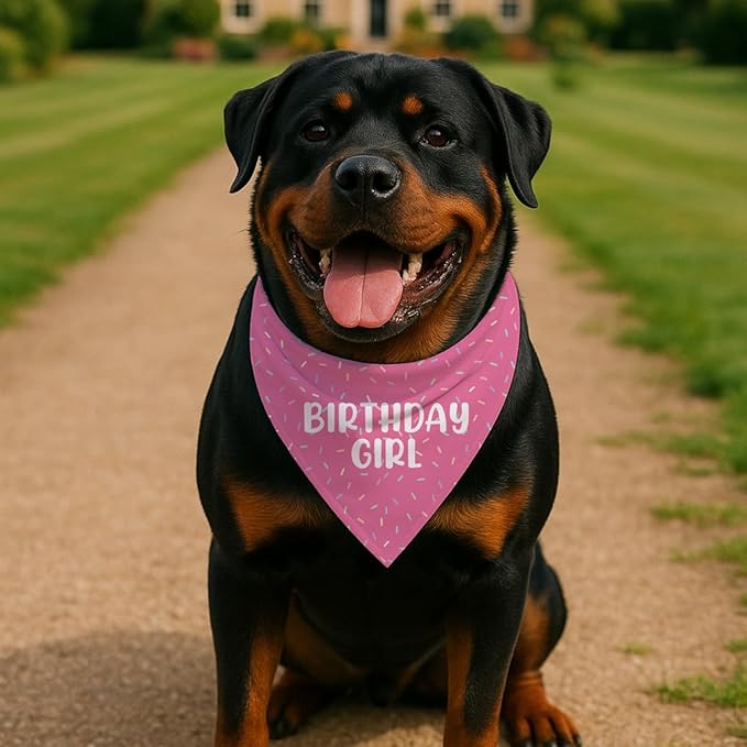 Happy Birthday Dog Bandana, Adjustable Triangle Dog Bandana - Image 3