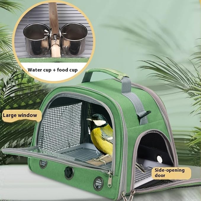 Bird Carrier Travel Cage with Perch, Food Bowl, Pet Backpack, Parrot Carrier - Image 4
