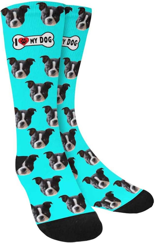 Custom Face Socks, Personalized Dog Lover Pet Photo Picture on Socks Unisex by Enjoy-yjl