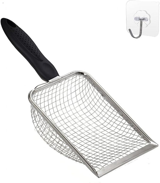 Cat Litter Scooper with Holder, Sturdy Litter Cleaner Corner Shovel, Stainless by Unknown