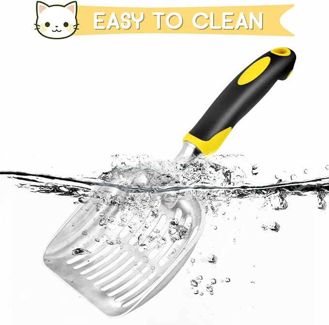Cat Litter Scoop, Metal Cat Scooper, Rubber Handle Scoop, Sifting Shovel – - Image 5