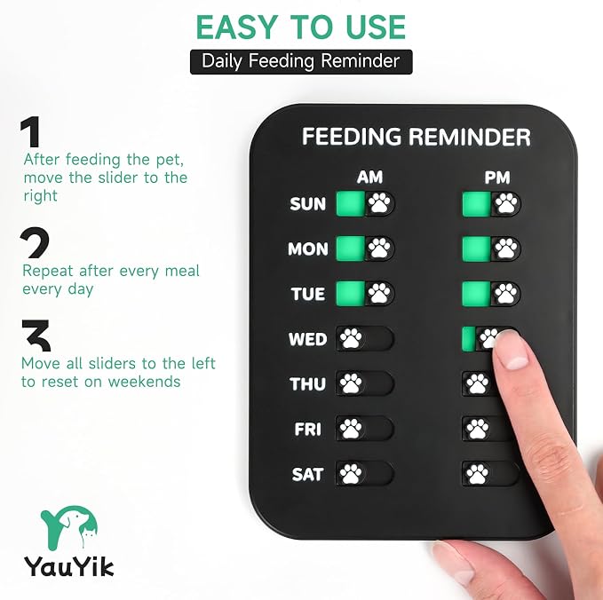 YAUYIK Dog Feeding Reminder, Magnetic Reminder Sticker, AM/PM Daily Indication - Image 6