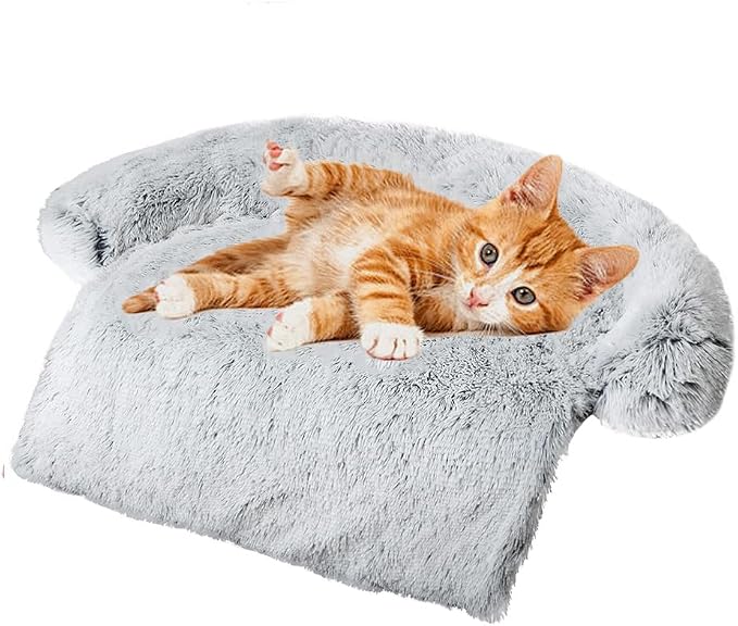 Calming Dogs/Cats Bed Mats, Dog Pad Washable Removable Couch Cover, Plush Long by Tinaco