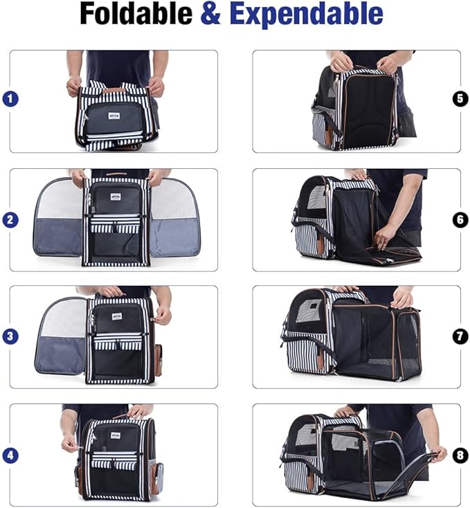 Lekebobor Large Cat Backpack Carrier Expandable Pet Carrier Backpack - Image 7