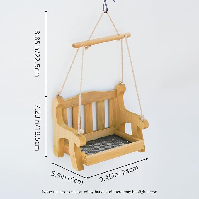 GDYOOSHOW Set of 2 Regency Porch Swing Bird Feeder Cedar Bench Shaped Squirrel - Image 2