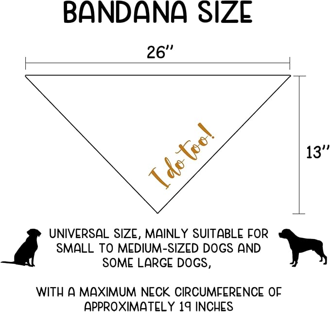 Engagement Gifts I do Too! Dog Bandana Pet Scarf Wedding Photo Prop Pet - Image 2