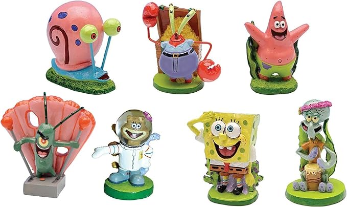 PennPlax Spongebob 7-Piece Officially Licensed Aquarium Ornament Set – Great by Penn-Plax