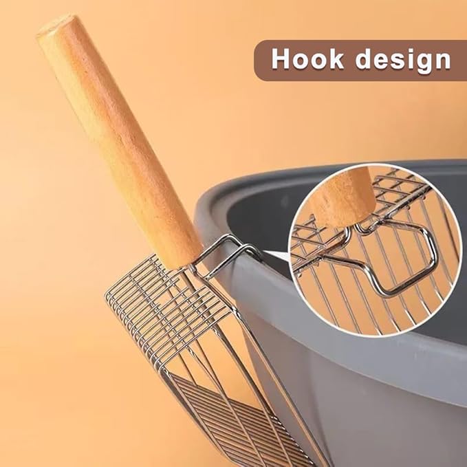 Cat Litter Scoop, Metal Mesh Kitty Litter Scoop, Deep Shovel, Long Handle - Image 5