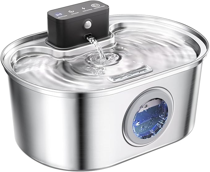 Cat Water Fountain Cordless, Stainless Steel Pet Water Fountain Wireless – by Emdoro