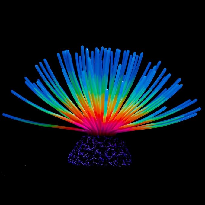 Uniclife Aquarium Imitative Iridescent Blue Sea Urchin Ball Artificial Silicone by UnicLife