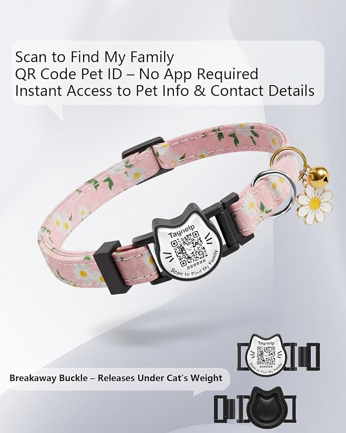 Cute Floral Breakaway Cat Collar - Image 4