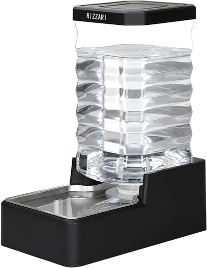 RIZZARI Stainless Steel Pet Water Dispenser: 10L Large Gravity Waterer by RIZZARI