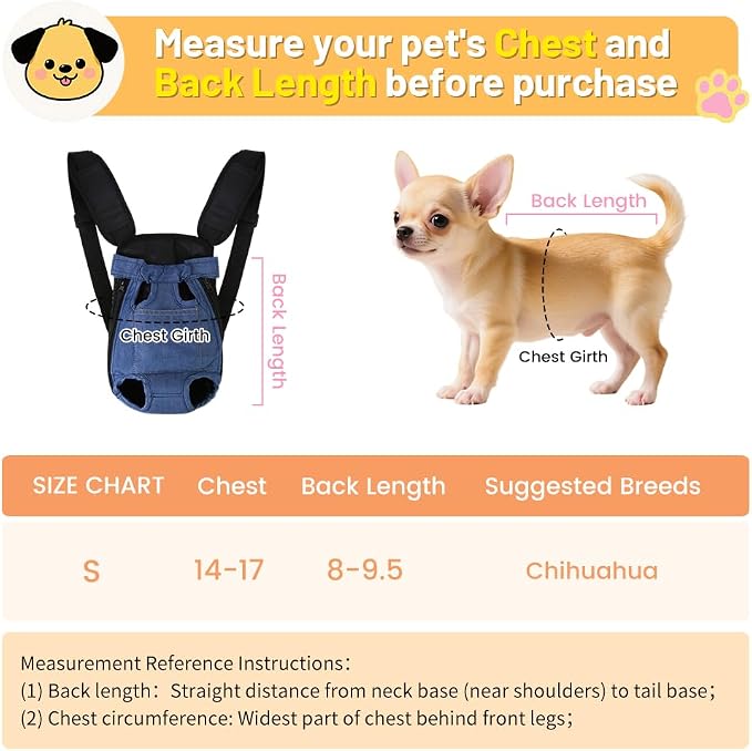 Inspack Dog Backpack Carrier/Cat Carrier, Adjustable Pet Front Carriers Travel - Image 2