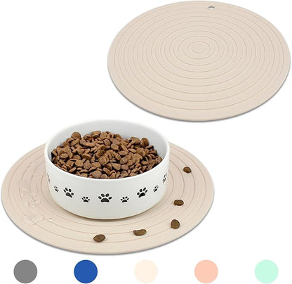 Ptlom Silicone Pet Food Mat for Dogs and Cats Placemat 2Pcs, Waterproof by PTLOM