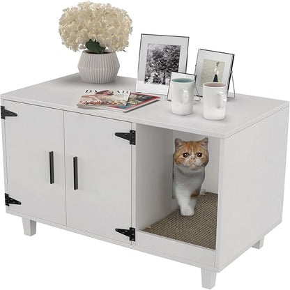 GDLF Modern Wood Pet Crate Cat Washroom Hidden Litter Box Enclosure Furniture by GDLFGoodLife