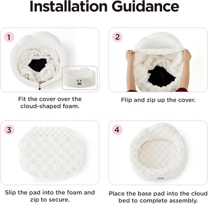 Joydeco Cloud Dog Bed for Small Dogs & Cats, Washable Pet Bed - Image 8