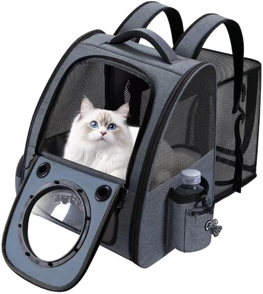 Bubble Cat Backpack Carrier, Expandable Cat Carrier Backpack, Breathable Pet by GROXKOX