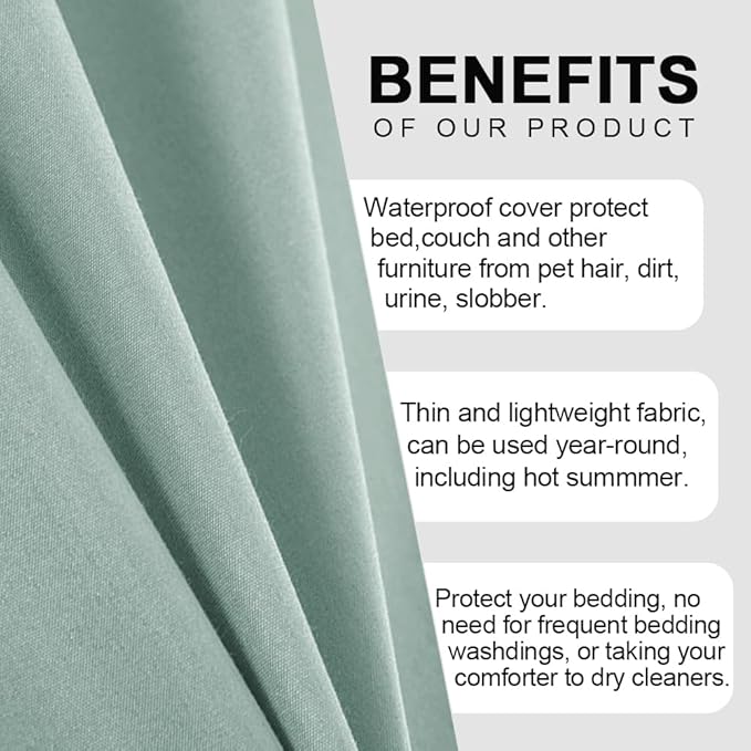 DUJUIKE Waterproof Bed Cover for Dog and Cats, Pet Hair Resistant Bed Sheet - Image 7