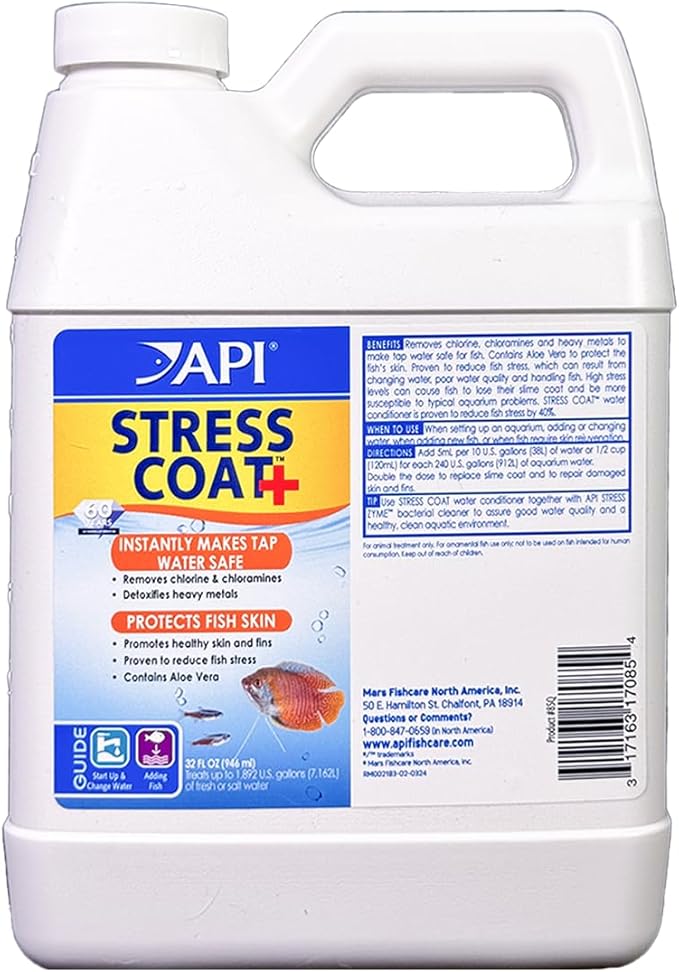 API STRESS COAT Aquarium Water Conditioner 32-Ounce Bottle by API