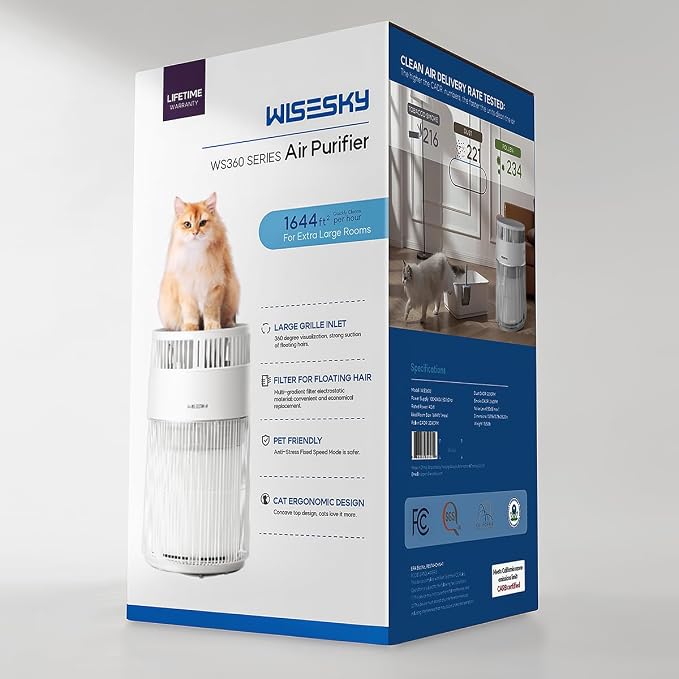 WiseSky Pet Air Purifier, 3-in-1 HEPA Filter - Image 9