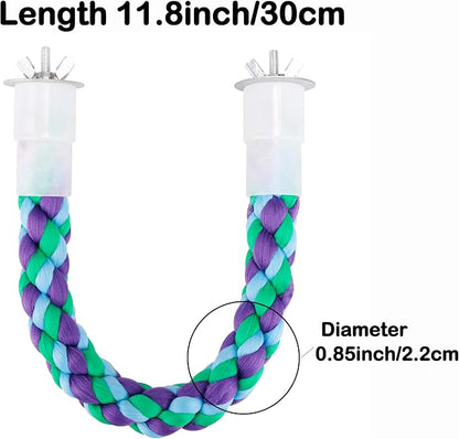 2Pcs 11.8’’Bird Rope Perches, Bendable Climbing Standing Chew Cage Toys - Image 3