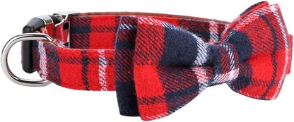 Faleela Soft &Comfy Bowtie Christmas Dog Collar, Detachable and Adjustable Bow - Image 3