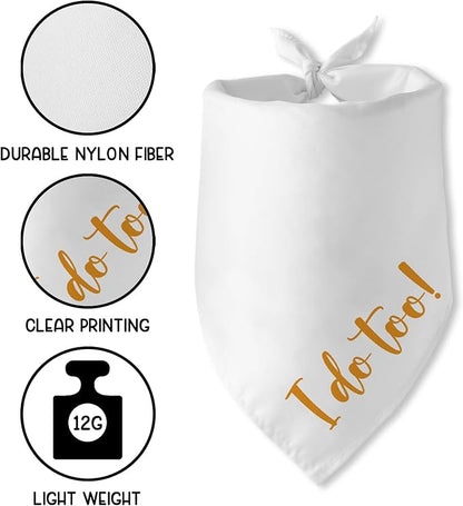 Engagement Gifts I do Too! Dog Bandana Pet Scarf Wedding Photo Prop Pet - Image 3