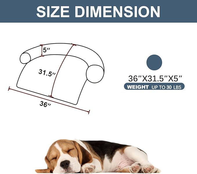 Tinaco Calming Dogs/Cats Bed Mats, Dog Pad Washable Removable Couch Cover - Image 2