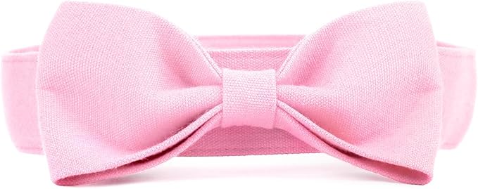Segarty Dog Bowtie Collar for Neck Girths 12.6-18.1 inch, Adjustable Pink by Segarty