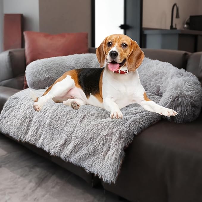 Calming Dogs/Cats Bed Mats, Dog Pad Washable Removable Couch Cover, Plush Long by Tinaco