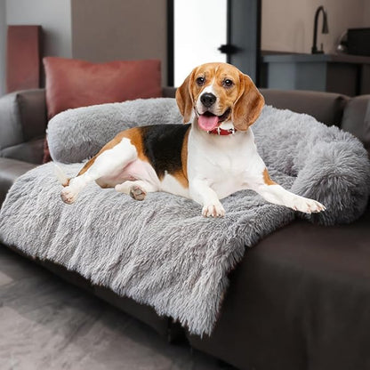Calming Dogs/Cats Bed Mats, Dog Pad Washable Removable Couch Cover, Plush Long by Tinaco