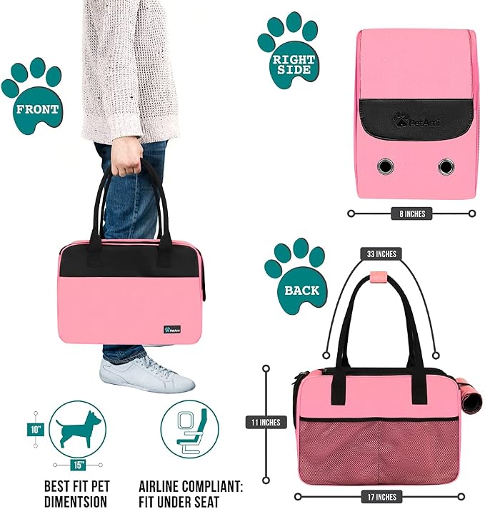PetAmi Dog Purse Carrier for Small Dogs, Airline Approved Soft Sided Pet Carrier - Image 2