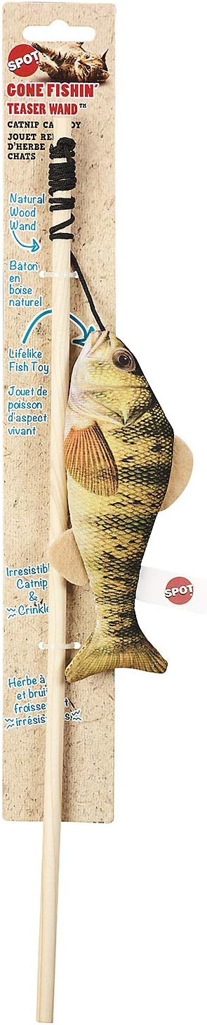 SPOT Fanatic Fish Teaser Wand for Cats – Realistic Fish Cat Toy - Image 3
