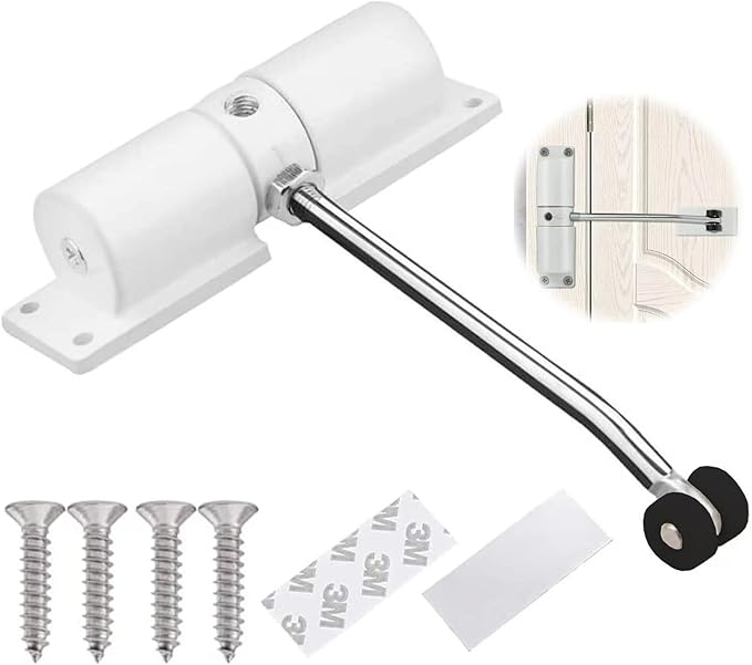 Automatic Door Closer, Zinc Alloy Safety Spring Door Closer Adjustable 30 kg by Houlibify