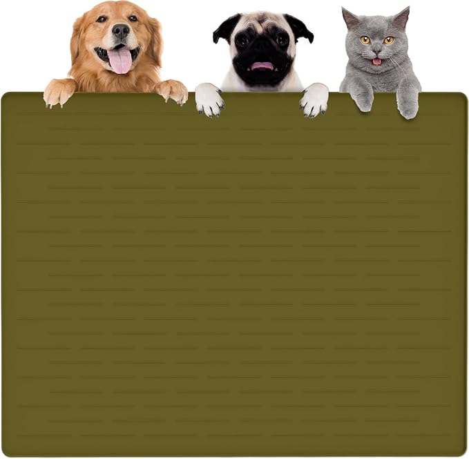 Largest Dog Food Mat, 39.5"x29.5" Silicone Dog and Cat Mat by Goldleaf