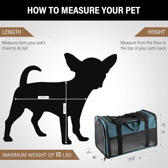 Cat Carrier - Portable Foldable Dog Pet Carrier, Soft-Sided Pet Bag up to 15 Lbs - Image 2