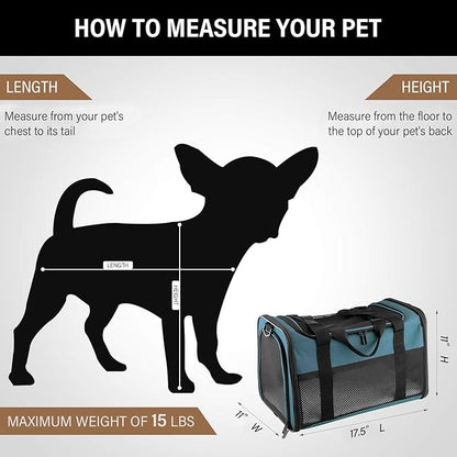 Cat Carrier - Portable Foldable Dog Pet Carrier, Soft-Sided Pet Bag up to 15 Lbs - Image 2