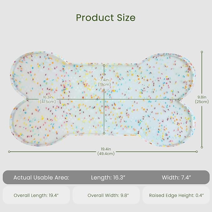 Dog Food Mat Anti-Slip Silicone Dog Bowl Mat Thicker Pet Placemat Waterproof - Image 2