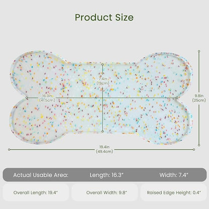 Dog Food Mat Anti-Slip Silicone Dog Bowl Mat Thicker Pet Placemat Waterproof - Image 2