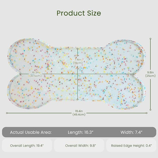 Dog Food Mat Anti-Slip Silicone Dog Bowl Mat Thicker Pet Placemat Waterproof - Image 2