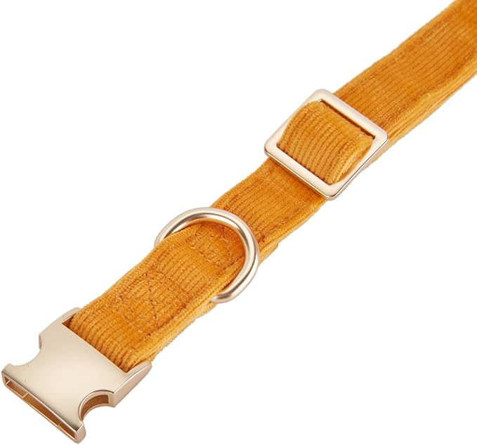 Soft Cotton Dog Collar with Metal Buckle Adjustable Heavy Duty Comfy Corduroy - Image 8