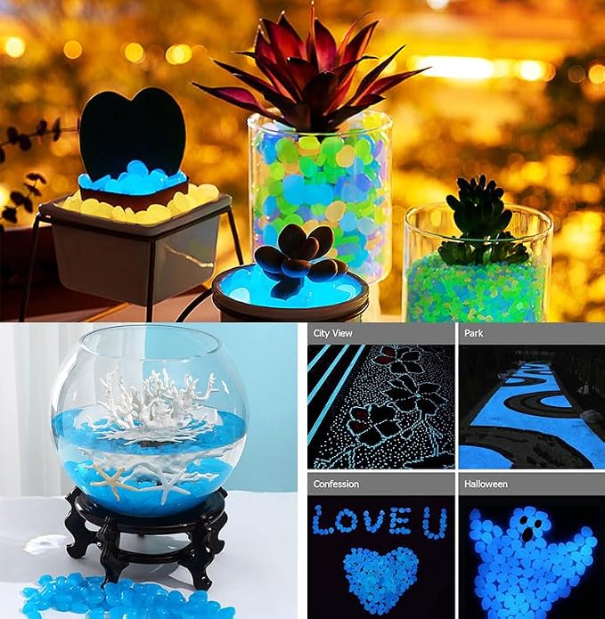 Glow in The Dark Stones 1000 Pcs Glow Pebbles Aquarium Rocks - Image 5