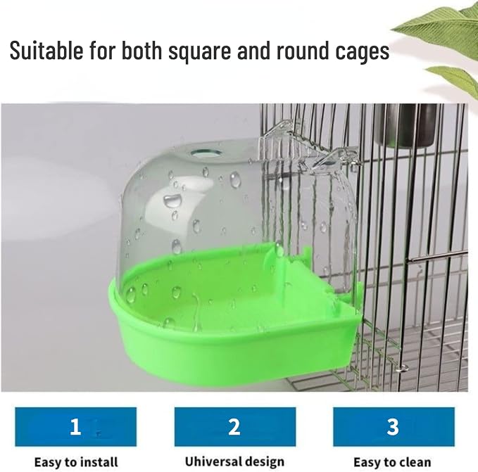 Bird Bath Cage, Cleaning Pet Supplies Bird Bathtub - Image 4
